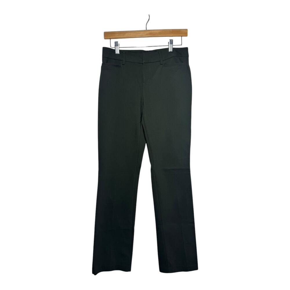 Liverpool Pant Women 2/26 Peat Green Trouser Flat Front Boot Cut Style #XM5069EA